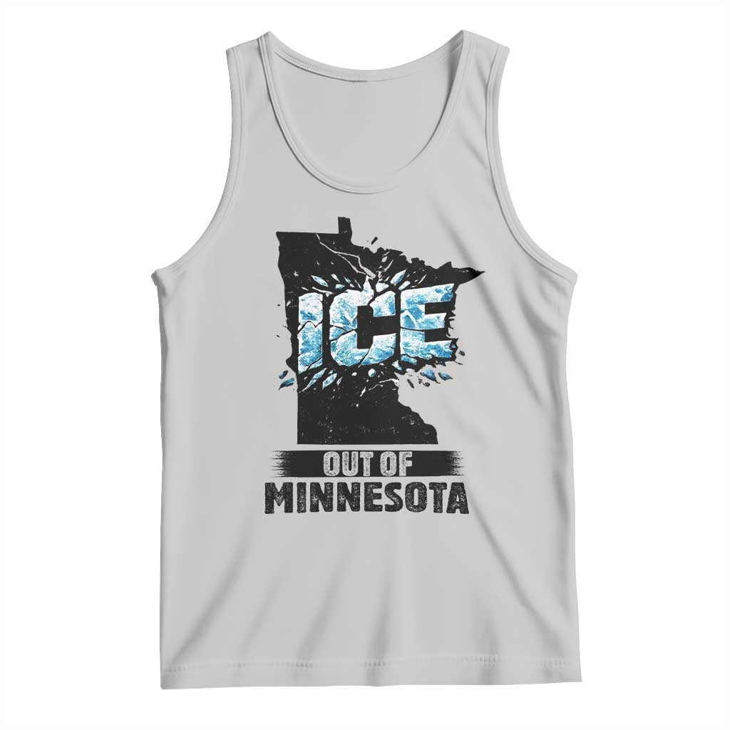 Ice Out of Minnesota Tank Top MN State Map Abolish Ice Protest TS02 Ash Print Your Wear