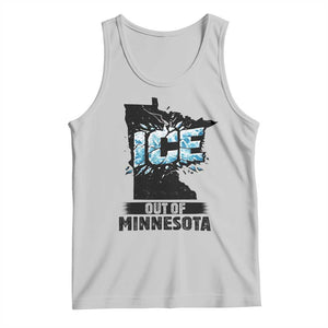 Ice Out of Minnesota Tank Top MN State Map Abolish Ice Protest TS02 Ash Print Your Wear