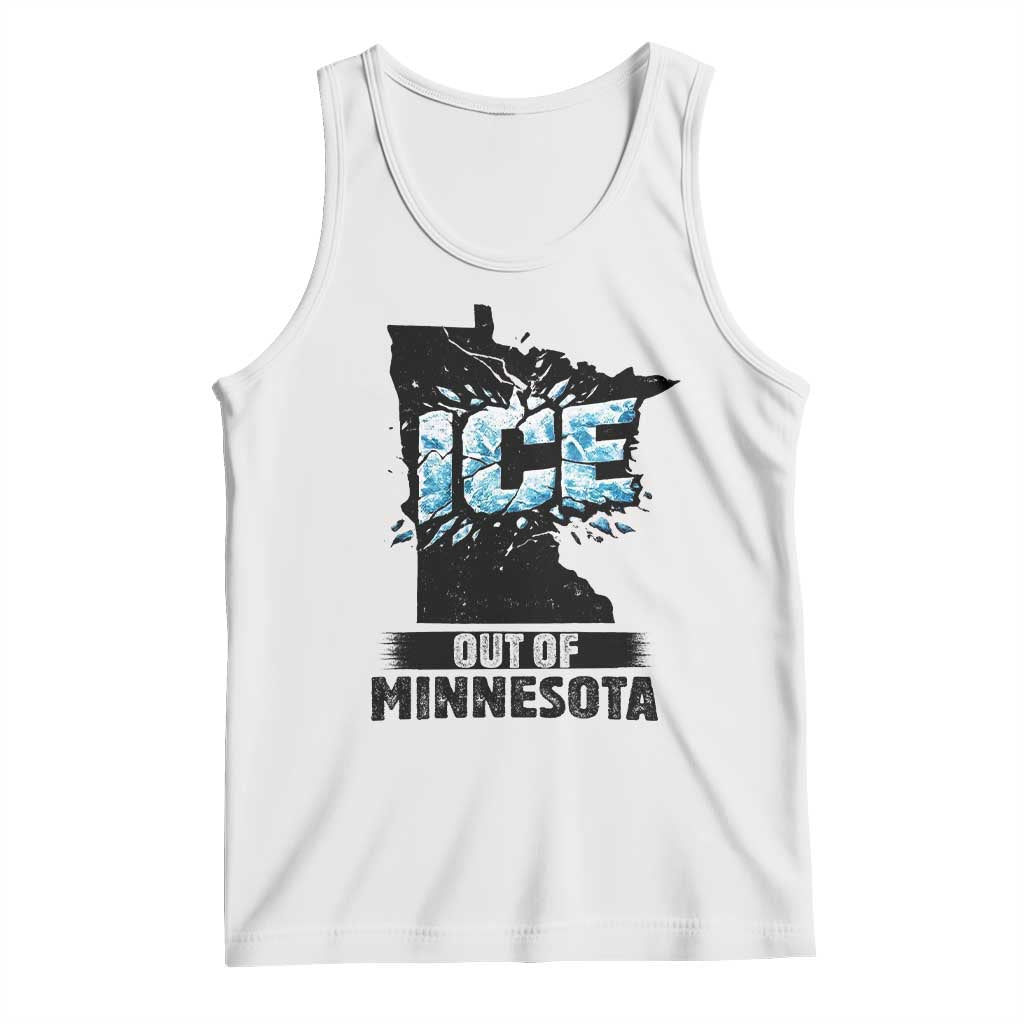 Ice Out of Minnesota Tank Top MN State Map Abolish Ice Protest TS02 White Print Your Wear