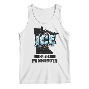 Ice Out of Minnesota Tank Top MN State Map Abolish Ice Protest TS02 White Print Your Wear