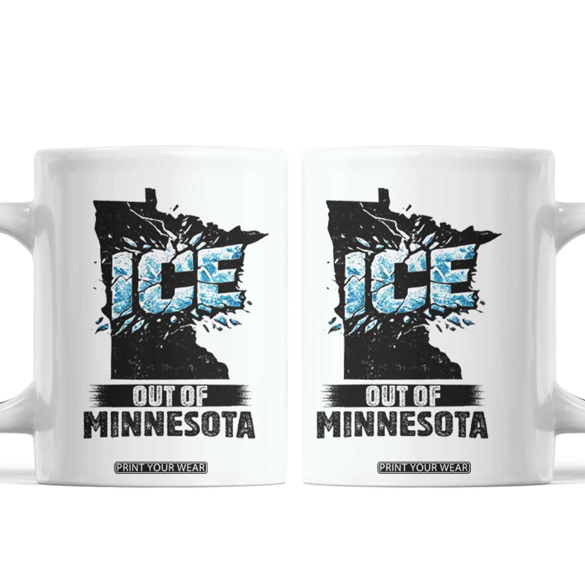 Ice Out of Minnesota Coffee Mug MN State Map Abolish Ice Protest TS02 White Print Your Wear