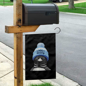 MN Strong Winter Loon with Blue Beanie Garden Flag Stand with Minnesota Justice Protest TS02 Print Your Wear