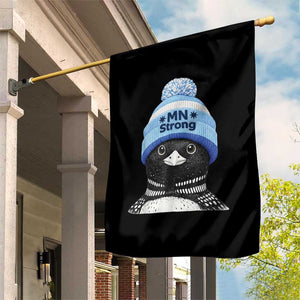 MN Strong Winter Loon with Blue Beanie Garden Flag Stand with Minnesota Justice Protest TS02 Print Your Wear