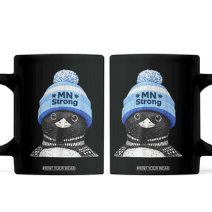 MN Strong Winter Loon with Blue Beanie Coffee Mug Stand with Minnesota Justice Protest TS02 Black Print Your Wear