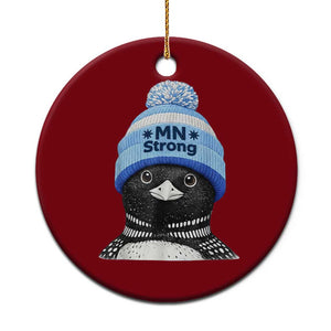 MN Strong Winter Loon with Blue Beanie Ceramic Ornament Stand with Minnesota Justice Protest TS02 1pc Red Print Your Wear