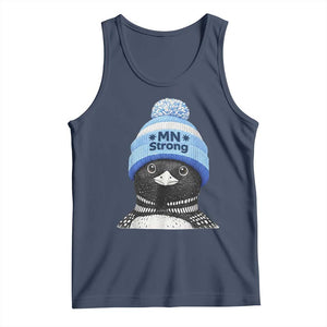 MN Strong Winter Loon with Blue Beanie Tank Top Stand with Minnesota Justice Protest TS02 Navy Print Your Wear