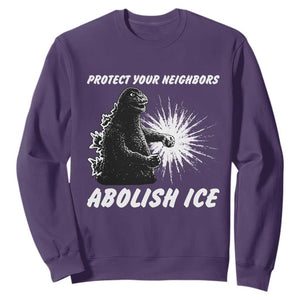Protect Your Neighbors Abolish Ice Sweatshirt Monster Resitance Protest Graphic TS02 Purple Print Your Wear