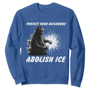 Protect Your Neighbors Abolish Ice Sweatshirt Monster Resitance Protest Graphic TS02 Royal Blue Print Your Wear