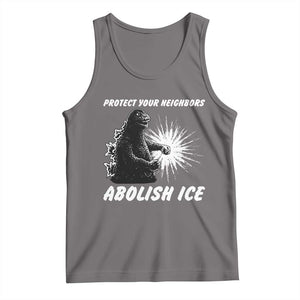 Protect Your Neighbors Abolish Ice Tank Top Monster Resitance Protest Graphic TS02 Deep Heather Print Your Wear