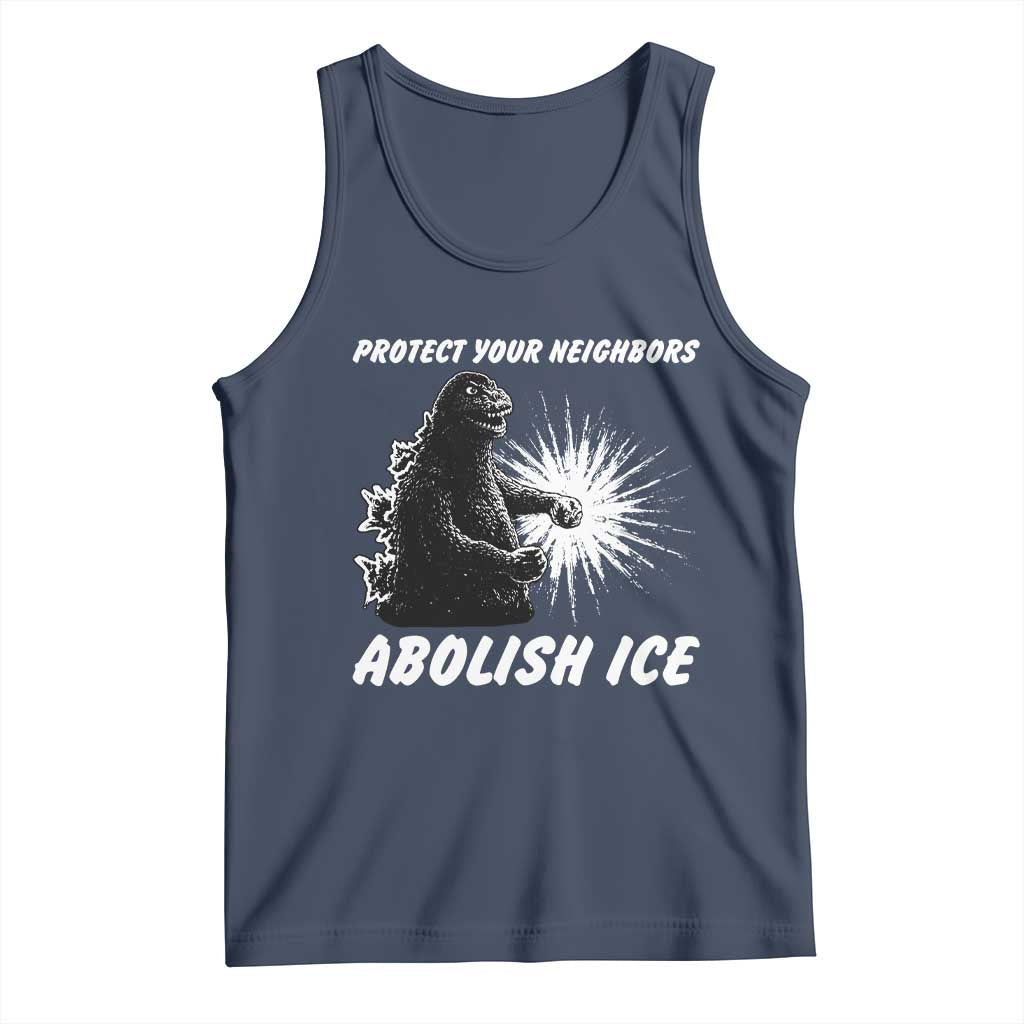 Protect Your Neighbors Abolish Ice Tank Top Monster Resitance Protest Graphic TS02 Navy Print Your Wear