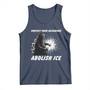 Protect Your Neighbors Abolish Ice Tank Top Monster Resitance Protest Graphic TS02 Navy Print Your Wear