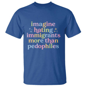 Imagine Hating Immigrants More Than Pedophiles T Shirt Social Justice Human Rights Progressive Statement TS02 Royal Blue Print Your Wear