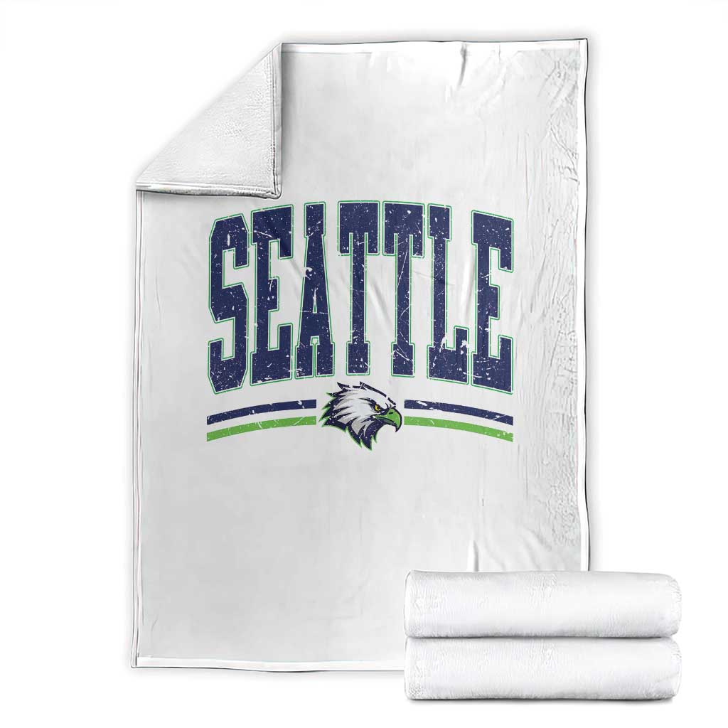 Seattle City Pride Throw Blanket Vintage Game Day Sports Fan Style TS02 White Print Your Wear