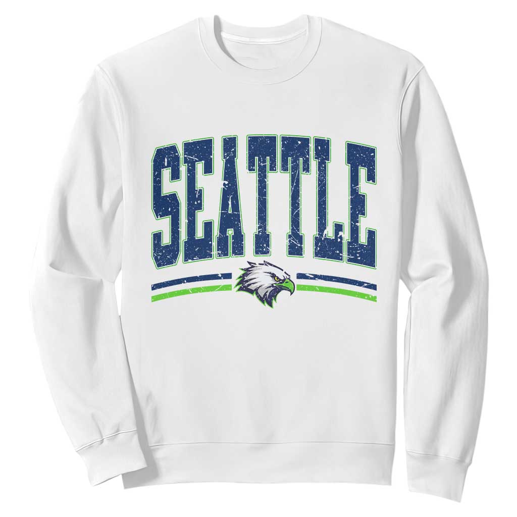 Seattle City Pride Sweatshirt Vintage Game Day Sports Fan Style TS02 White Print Your Wear