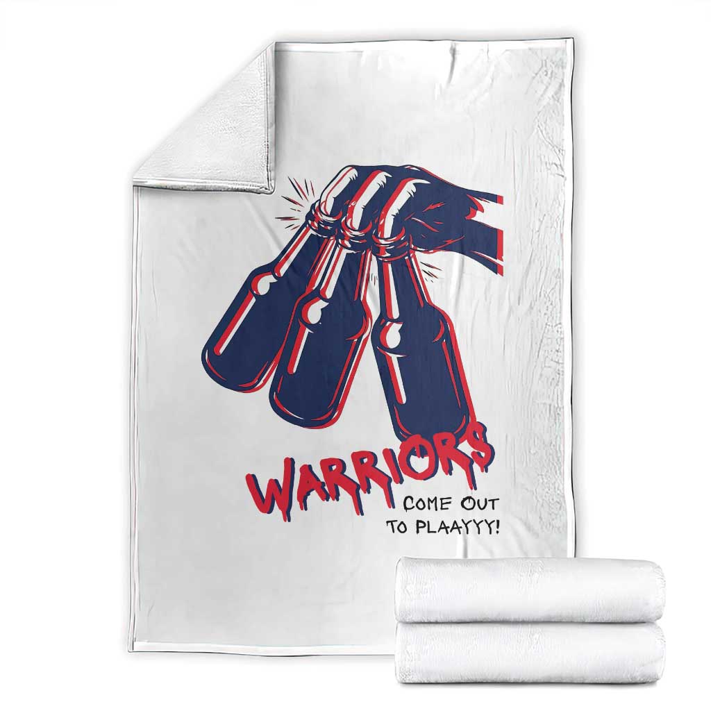 Warriors Come Out to Play Throw Blanket Energetic Game Day Patriot Motivation TS02 White Print Your Wear