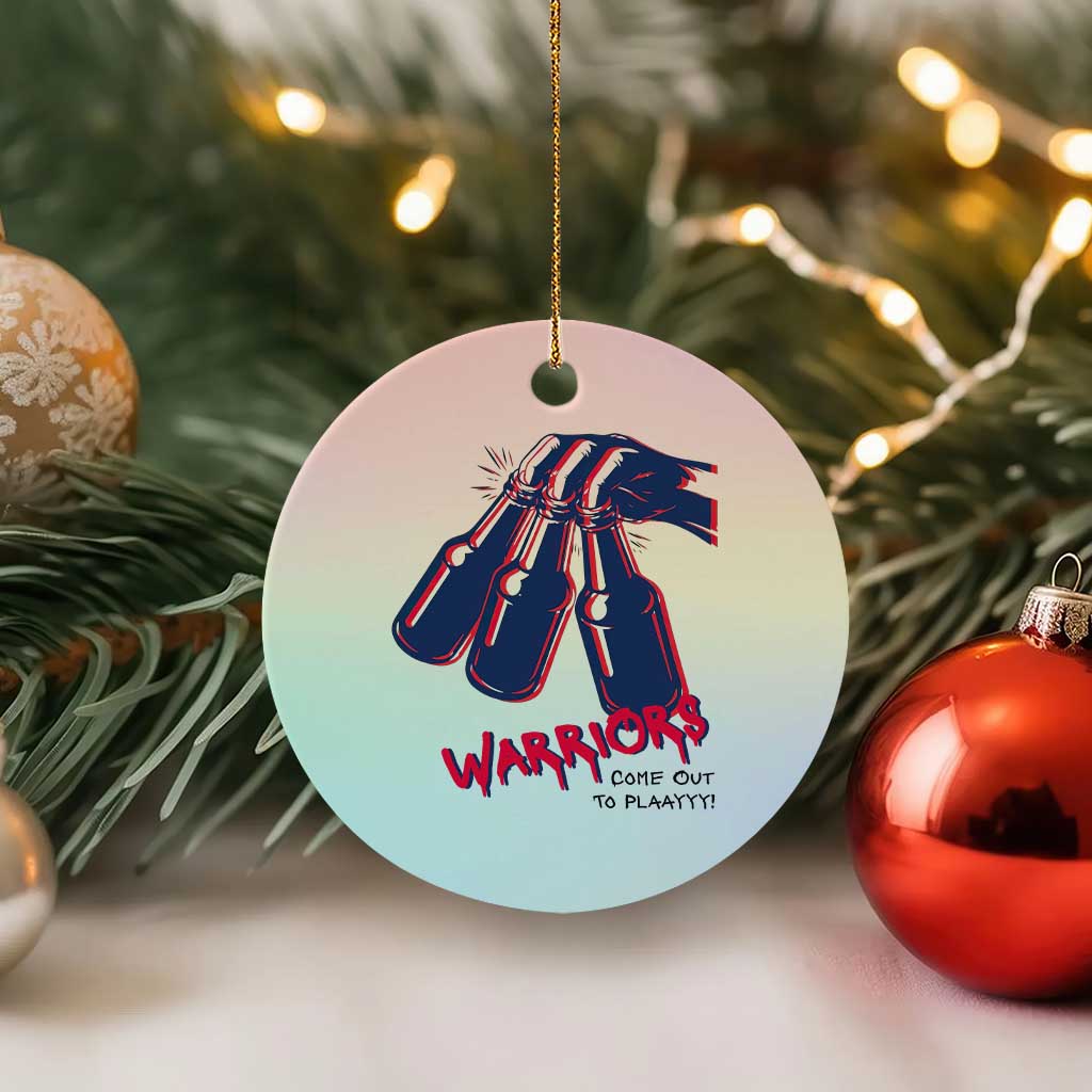 Warriors Come Out to Play Ceramic Ornament Energetic Game Day Patriot Motivation TS02 1pc Pastel Print Your Wear