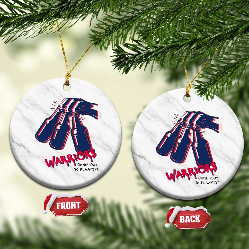 Warriors Come Out to Play Ceramic Ornament Energetic Game Day Patriot Motivation TS02 1pc White Marble Print Your Wear