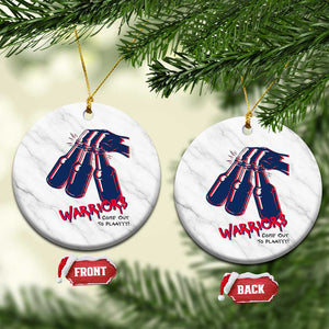 Warriors Come Out to Play Ceramic Ornament Energetic Game Day Patriot Motivation TS02 1pc White Marble Print Your Wear