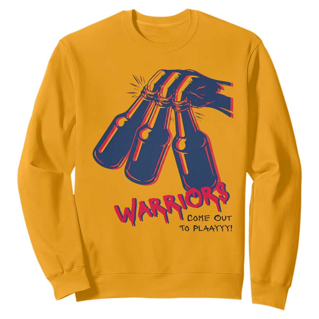 Warriors Come Out to Play Sweatshirt Energetic Game Day Patriot Motivation TS02 Gold Print Your Wear