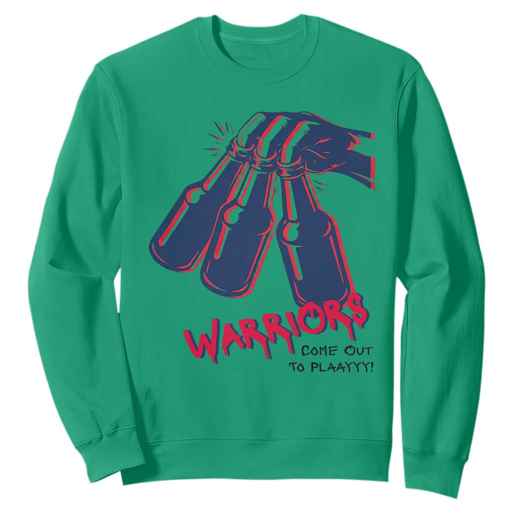 Warriors Come Out to Play Sweatshirt Energetic Game Day Patriot Motivation TS02 Irish Green Print Your Wear