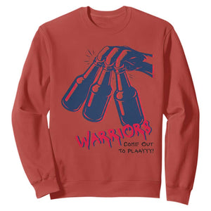 Warriors Come Out to Play Sweatshirt Energetic Game Day Patriot Motivation TS02 Red Print Your Wear