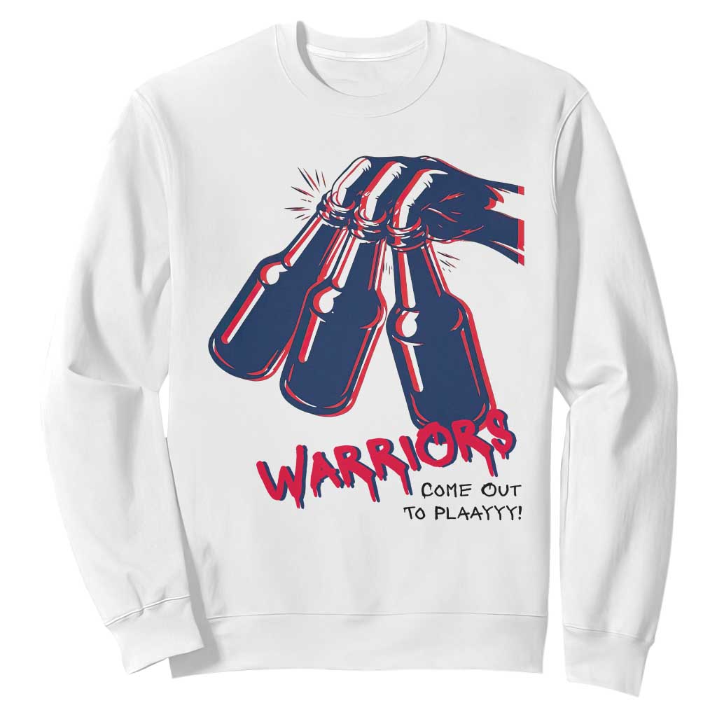 Warriors Come Out to Play Sweatshirt Energetic Game Day Patriot Motivation TS02 White Print Your Wear