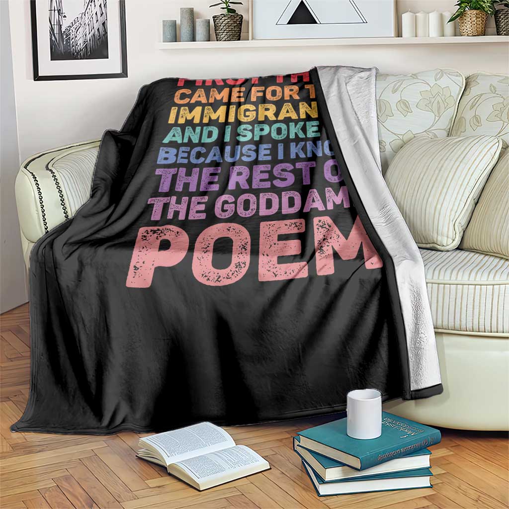 First They Came for The Immigrants Throw Blanket TS02 Print Your Wear