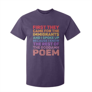 First They Came for The Immigrants T Shirt For Kid TS02 Purple Print Your Wear