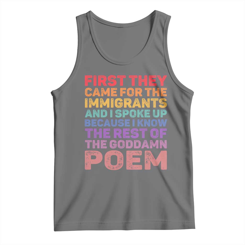 First They Came for The Immigrants Tank Top TS02 Black Heather Print Your Wear