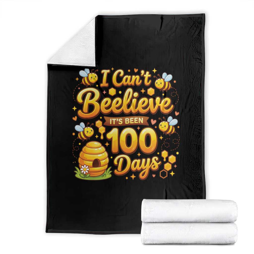 I Can't Believe It's Been 100 Days of School Cute Bee Throw Blanket TS02 Black Print Your Wear