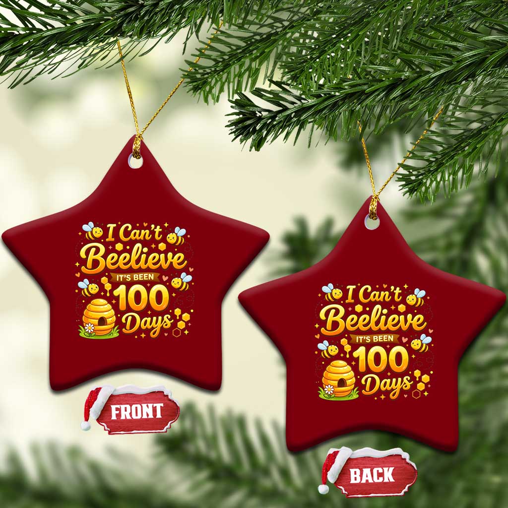 I Can't Believe It's Been 100 Days of School Cute Bee Ceramic Ornament TS02 Print Your Wear