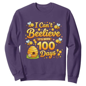 I Can't Believe It's Been 100 Days of School Cute Bee Sweatshirt TS02 Purple Print Your Wear