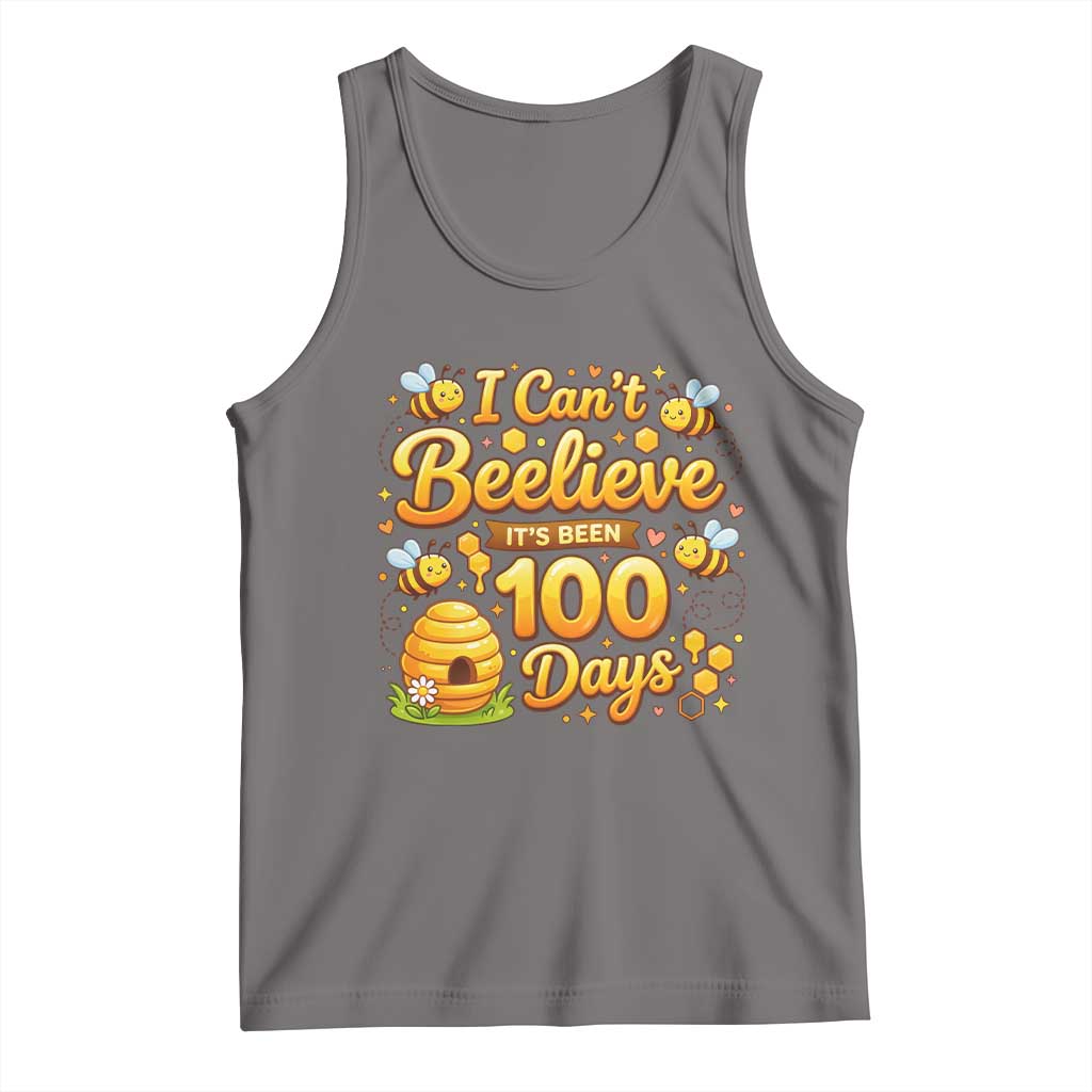 I Can't Believe It's Been 100 Days of School Cute Bee Tank Top TS02 Deep Heather Print Your Wear