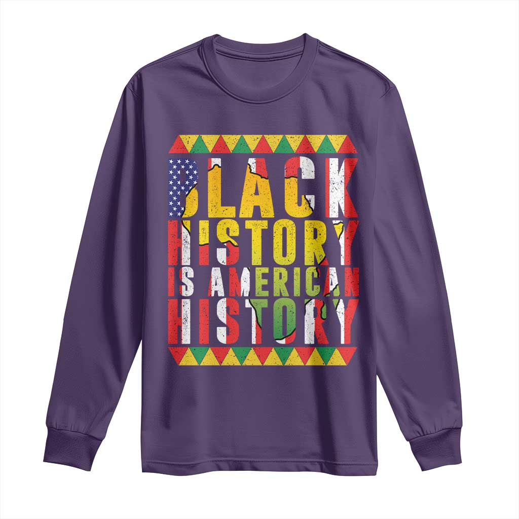 Black History is American History Long Sleeve Shirt Patriotic African Pride TS02 Purple Print Your Wear