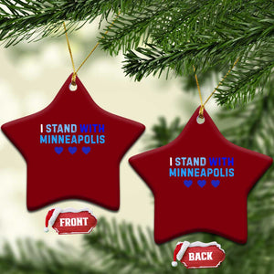 I Stand With Minneapolis Ceramic Ornament Blue Heart Solidarity Support Minnesota Strong TS02 Print Your Wear