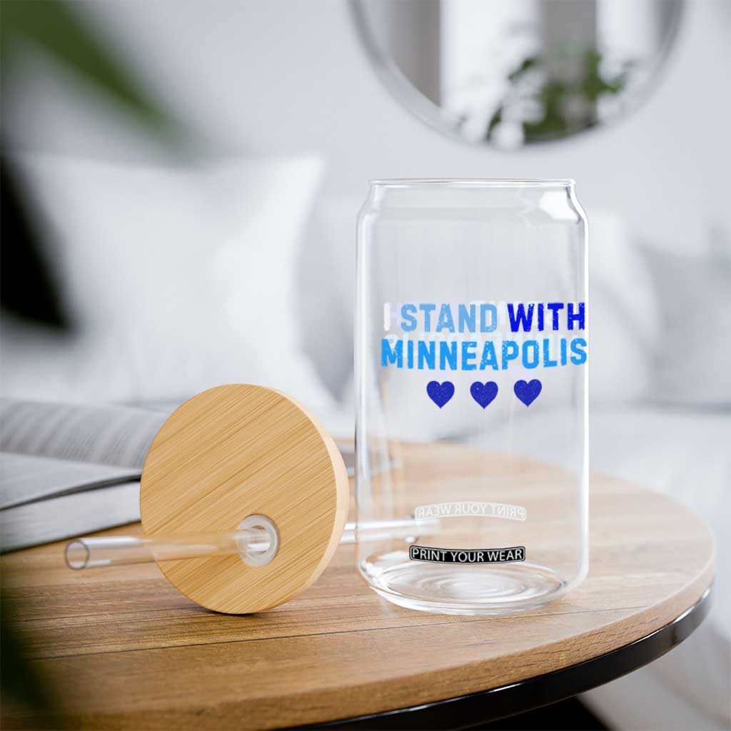 I Stand With Minneapolis Glass Can Blue Heart Solidarity Support Minnesota Strong TS02 Print Your Wear