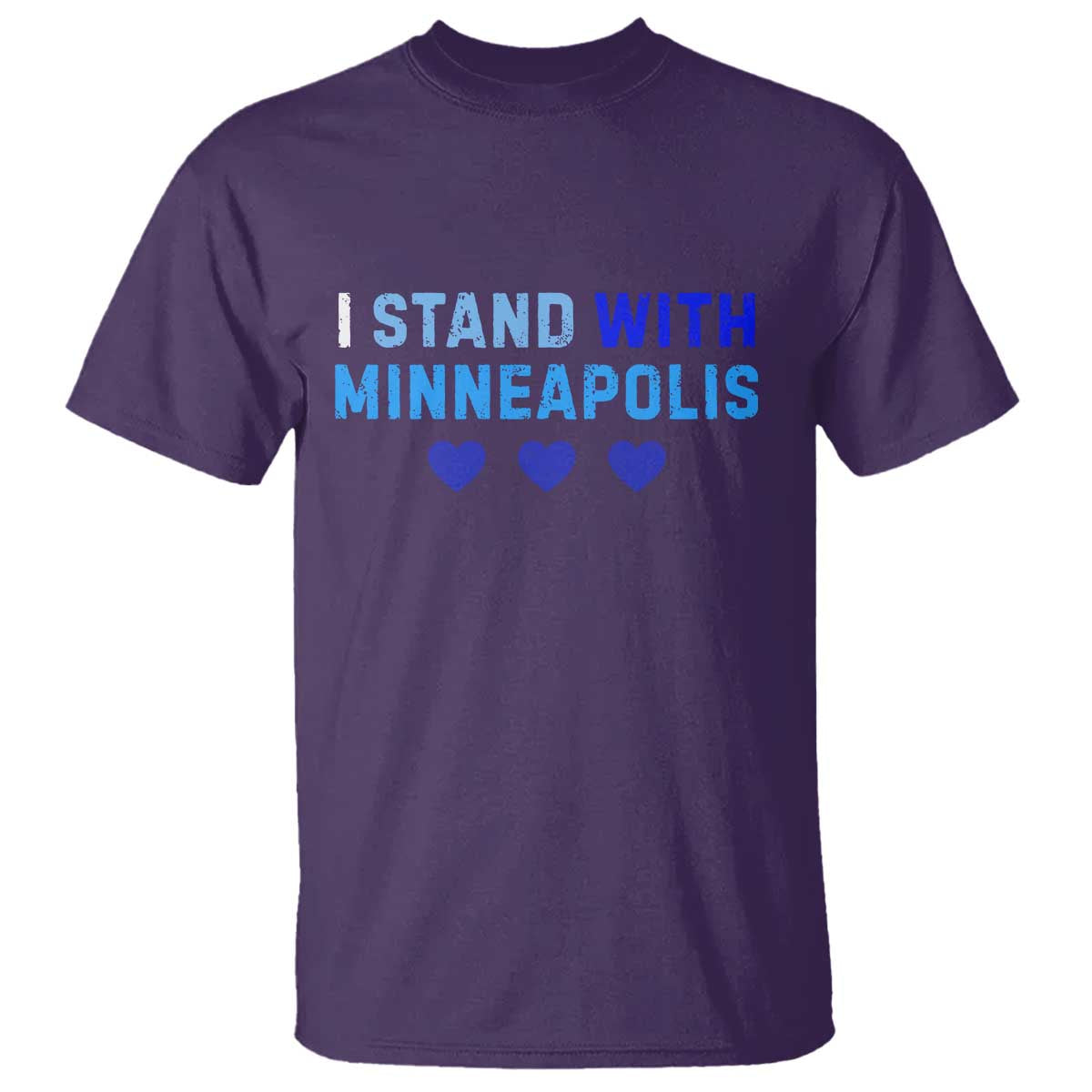 I Stand With Minneapolis T Shirt Blue Heart Solidarity Support Minnesota Strong TS02 Purple Print Your Wear