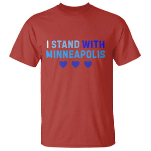 I Stand With Minneapolis T Shirt Blue Heart Solidarity Support Minnesota Strong TS02 Red Print Your Wear