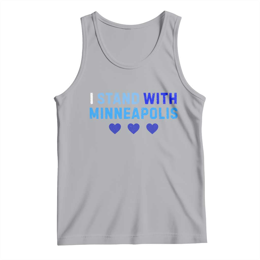 I Stand With Minneapolis Tank Top Blue Heart Solidarity Support Minnesota Strong TS02 Athletic Heather Print Your Wear