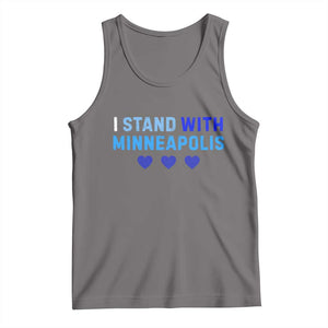 I Stand With Minneapolis Tank Top Blue Heart Solidarity Support Minnesota Strong TS02 Deep Heather Print Your Wear