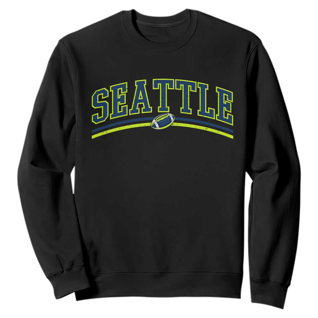 Vintage Seattle Pride Retro Varsity Athletic Style Graphic Sweatshirt Game Day Sports Fan TS02 Black Print Your Wear