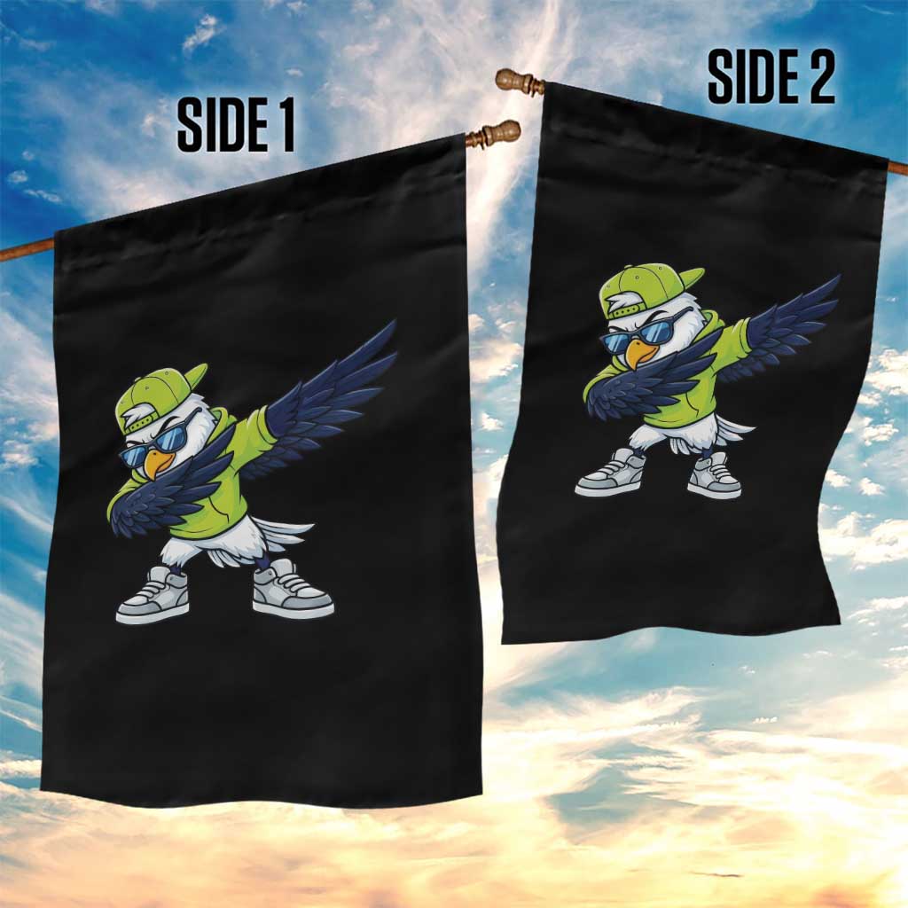Cool Dabbing Hawk Sports Graphic Garden Flag Neon Green Game Day Fan TS02 Print Your Wear