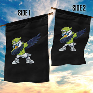 Cool Dabbing Hawk Sports Graphic Garden Flag Neon Green Game Day Fan TS02 Print Your Wear