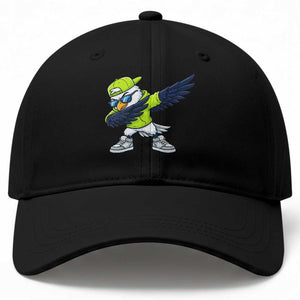 Cool Dabbing Hawk Sports Graphic Baseball Cap Neon Green Game Day Fan TS02 Print Your Wear
