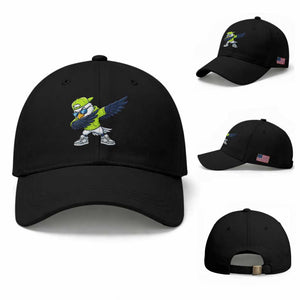 Cool Dabbing Hawk Sports Graphic Baseball Cap Neon Green Game Day Fan TS02 Baseball Cap Universal Fit Black Print Your Wear