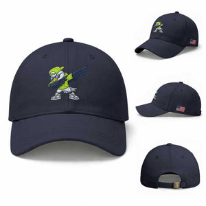 Cool Dabbing Hawk Sports Graphic Baseball Cap Neon Green Game Day Fan TS02 Baseball Cap Universal Fit Navy Print Your Wear