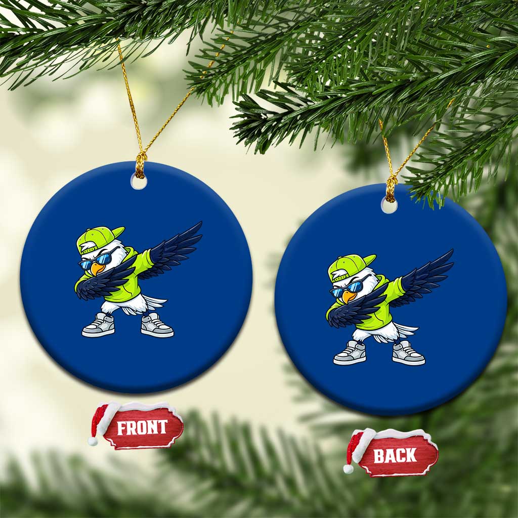 Cool Dabbing Hawk Sports Graphic Ceramic Ornament Neon Green Game Day Fan TS02 1pc Blue Print Your Wear