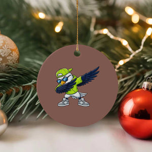 Cool Dabbing Hawk Sports Graphic Ceramic Ornament Neon Green Game Day Fan TS02 1pc Mocha Print Your Wear