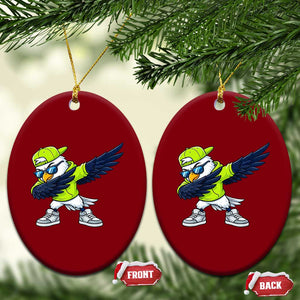 Cool Dabbing Hawk Sports Graphic Ceramic Ornament Neon Green Game Day Fan TS02 Print Your Wear