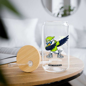 Cool Dabbing Hawk Sports Graphic Glass Can Neon Green Game Day Fan TS02 Print Your Wear